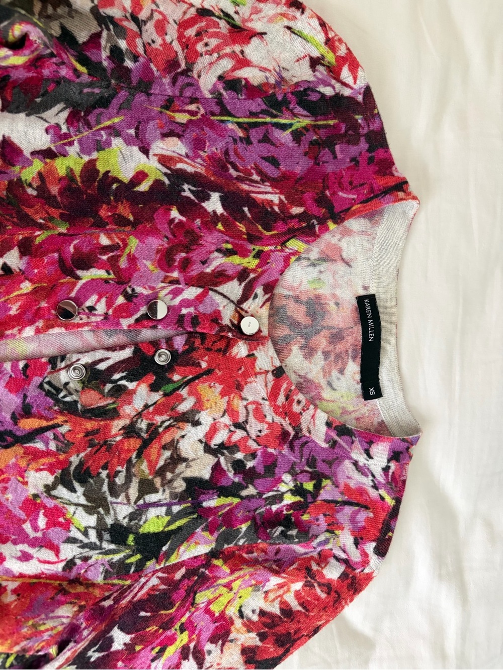 Karen Millen Pink Floral Knit Cardigan - Picture 3 of 6